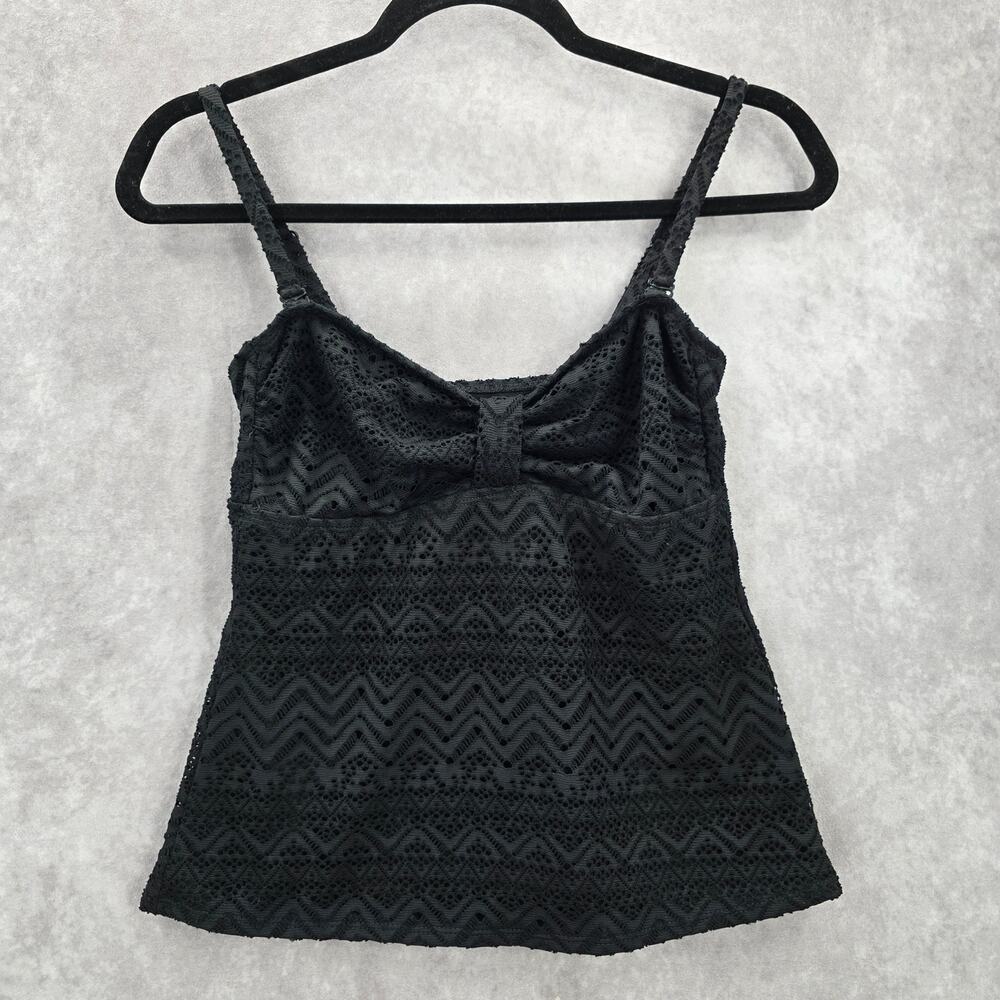 Catalina Black‎ Crochet Lace Swimwear Tankini Top S Small 4-6